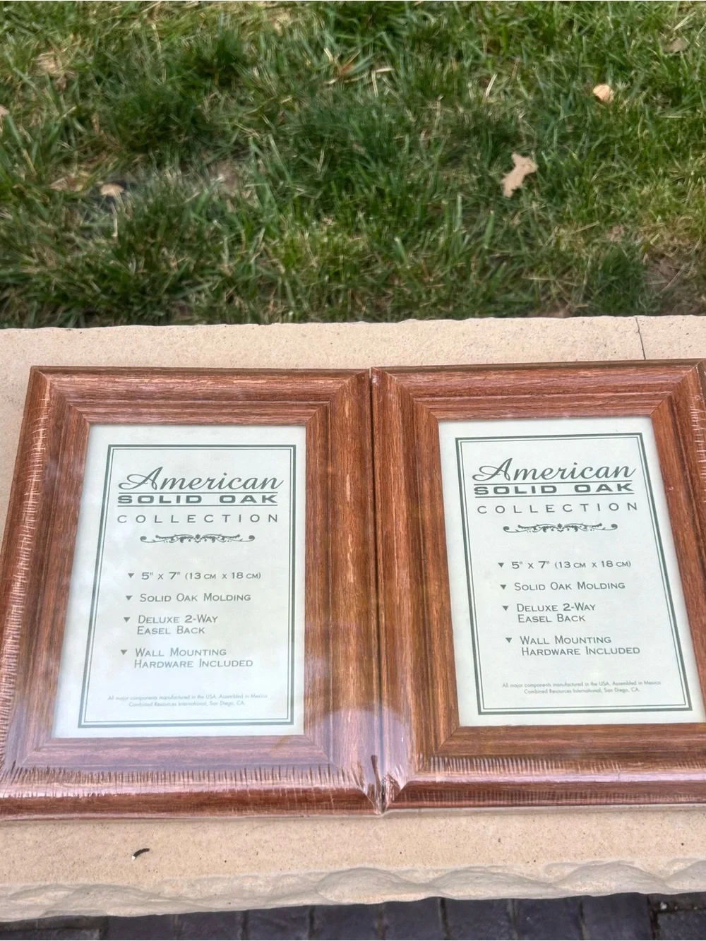 NEW American Solid Oak 5x7 Picture Frames 2 Pack